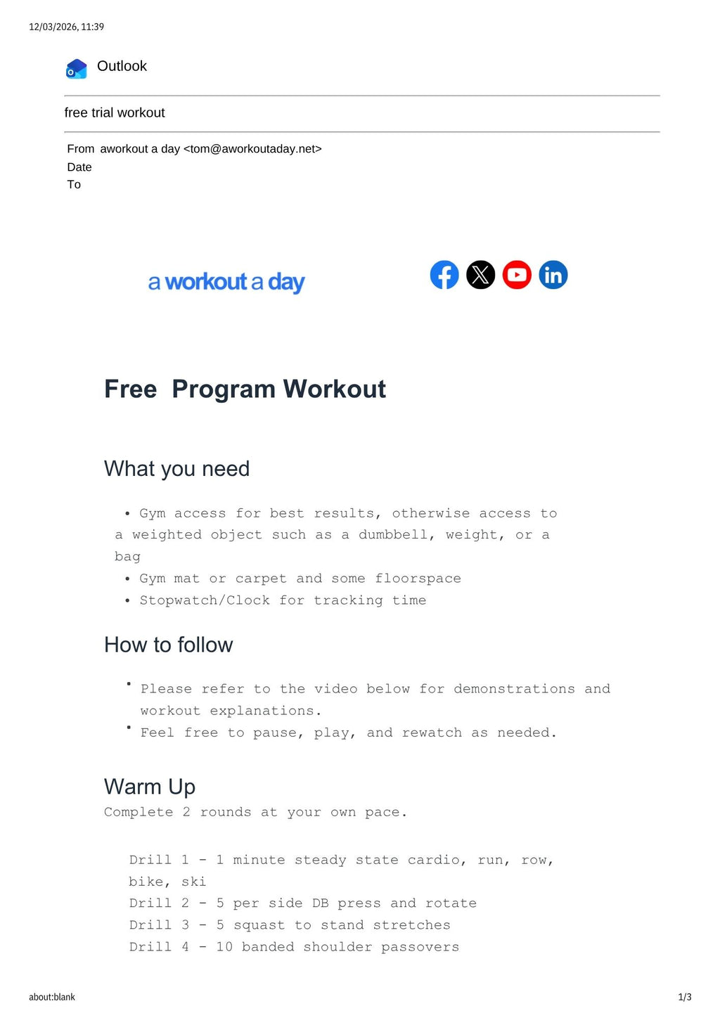Everyday Athlete Program