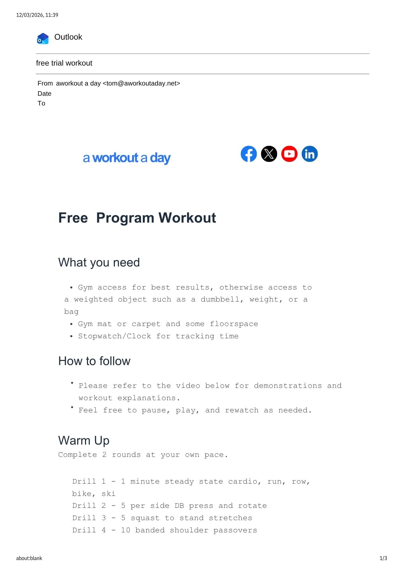 Everyday Athlete Program